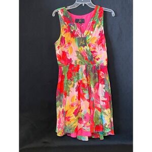 Jack BB‎ Dakota Womens Dress Size Medium Sleeveless Draped Abowe Knee Flowers